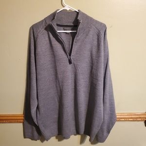 Tricots St Raphael Mens Xl Gray 1/4 zip sweater